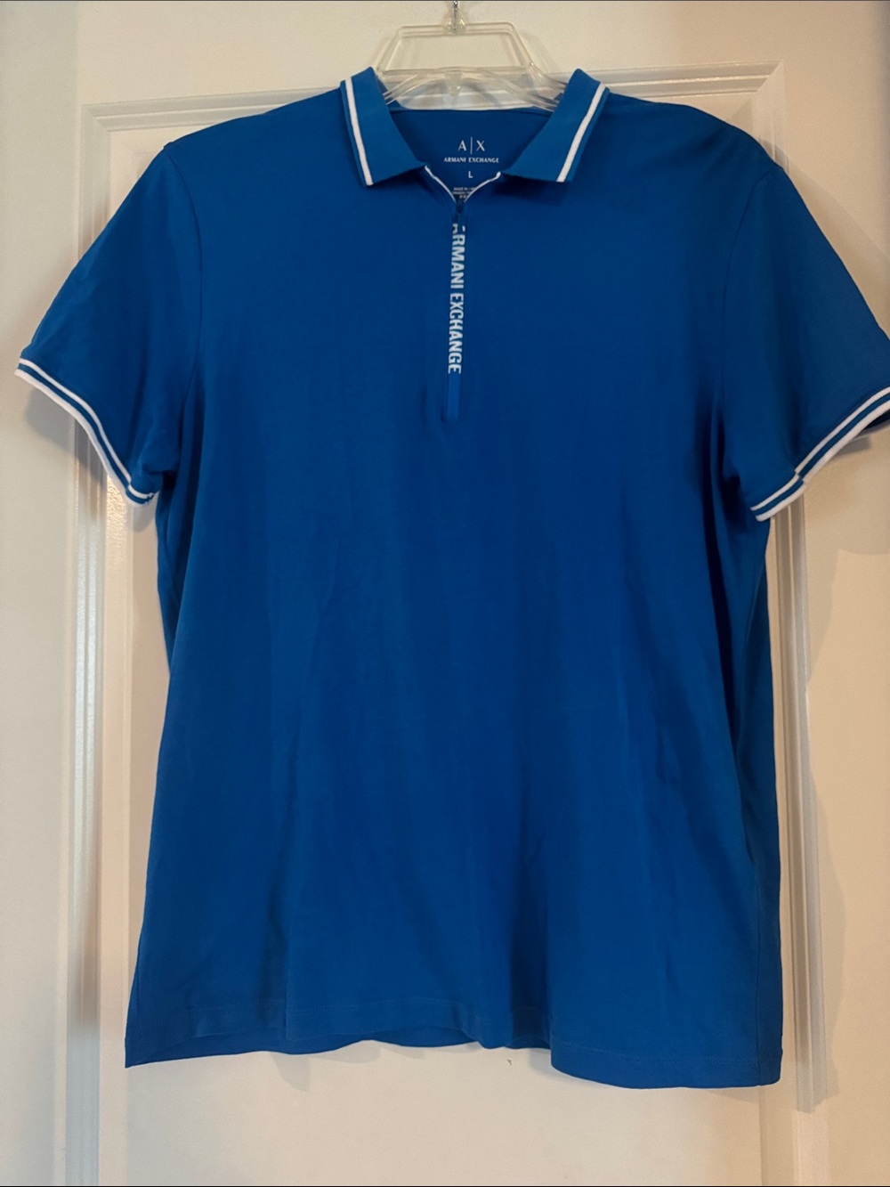 Armani Exchange Blue Polo with White Trim (1049)